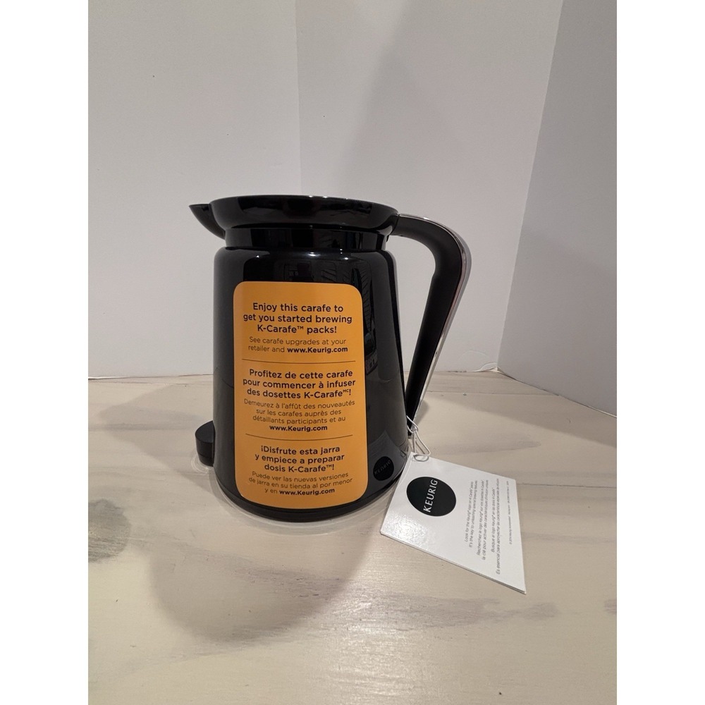 NWT Keurig 2.0‎ K-Carafe Pitcher Coffee Tea Pot w/ Silver Handle K-Cup Black